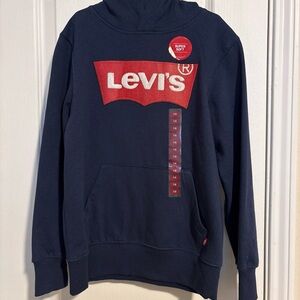 Levi's Kids Navy Hoodie with Red Logo